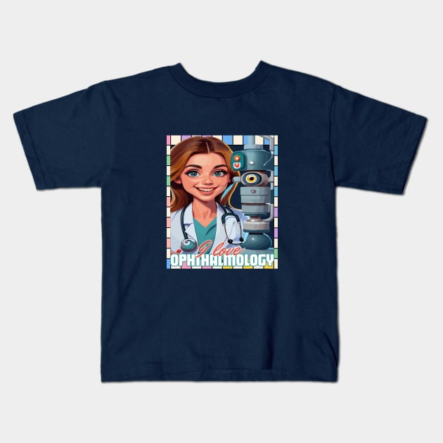 I love Ophthalmologist cute doctor ,brafdesign Kids T-Shirt by Brafdesign